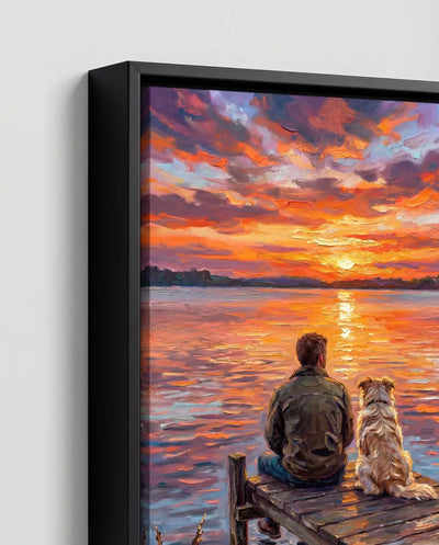 Black frame option for custom pet portrait canvas