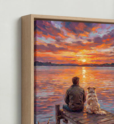 Wood frame option for custom pet portrait canvas