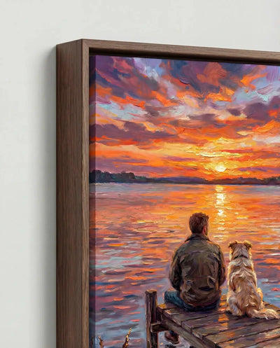 Dark Wood frame option for custom pet portrait canvas